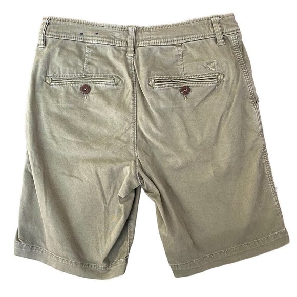 AMERICAN EAGLE Active Flex Shorts Men's Size 28 Bermuda Green Stretch - Picture 2 of 5